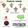 6Pcs Acryl Kreuz - 5d DIY Handwerk Aufkleber Magnet