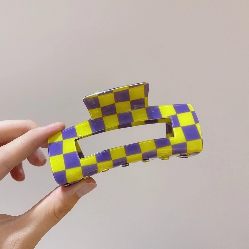 Meiya Hair Accessories New Color Checkerboard Hairpin Women’s Internet Celebrity Elegant Head Hair Grab Shark Clip