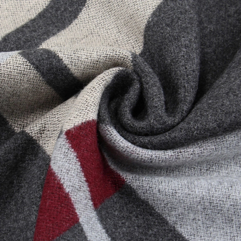 Unisex Minimalist Stripe Imitation Cashmere Tassel Scarf