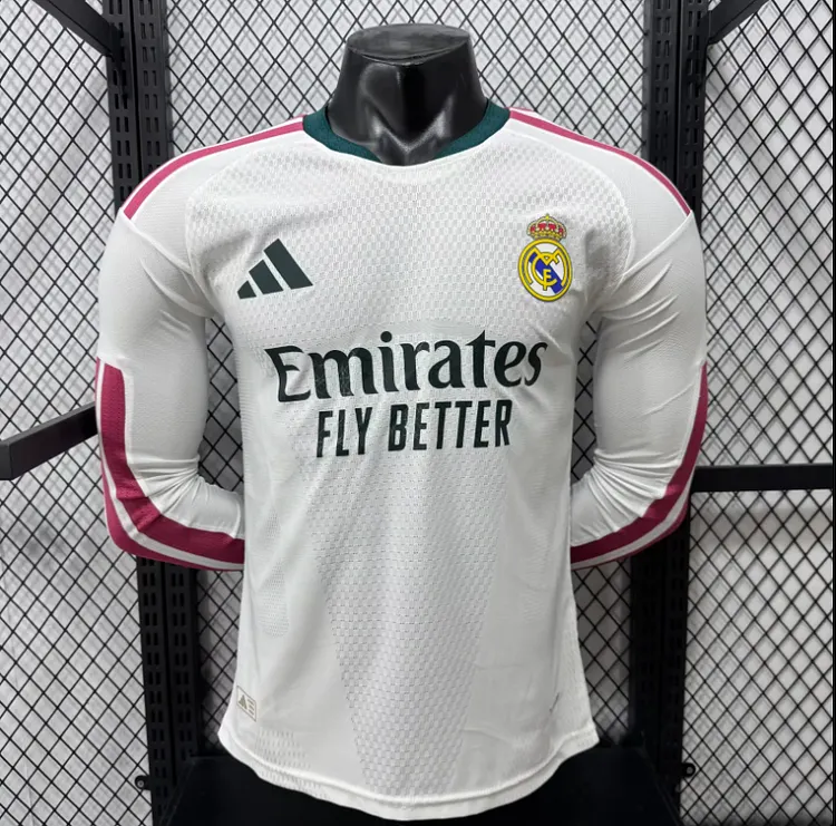 2026 Real Madrid Home Long-Sleeve T-Shirt - Player Version