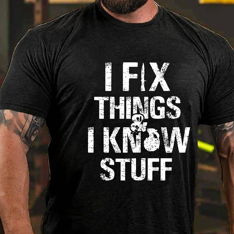 I Fix Things And I Know Stuff Dagger Grenade Print Men's T-shirt