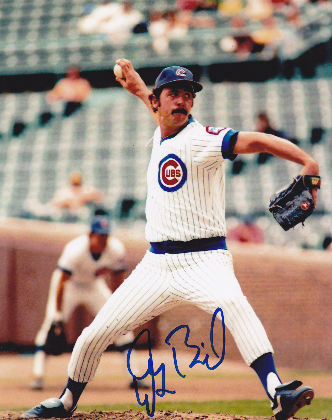 DOUG BIRD CHICAGO CUBS ACTION SIGNED 8x10