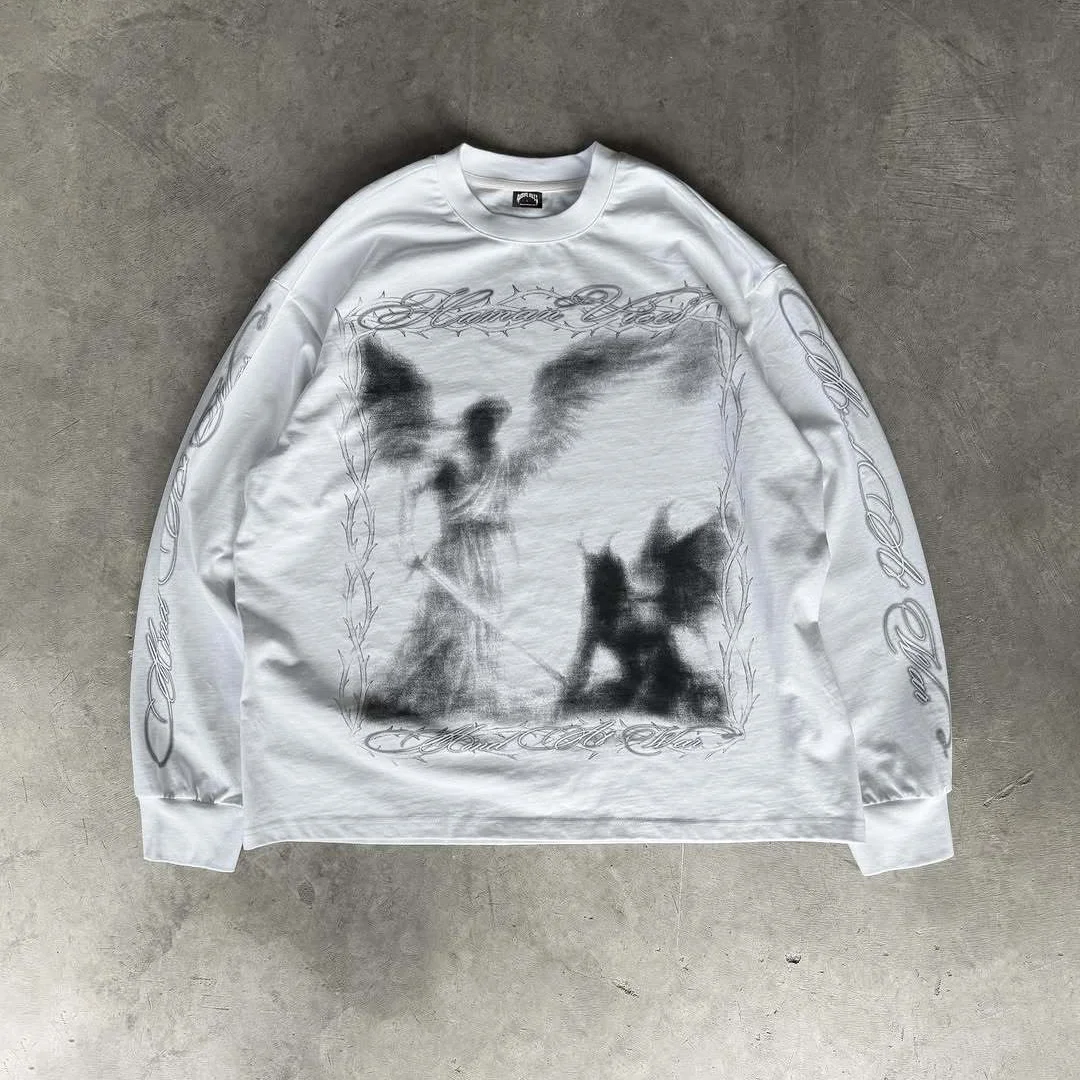 Athvotar Athvotar Aesthetic Retro T-Shirt Small Vest Letter-Print Pattern Girl Body Short Sleeve Cool