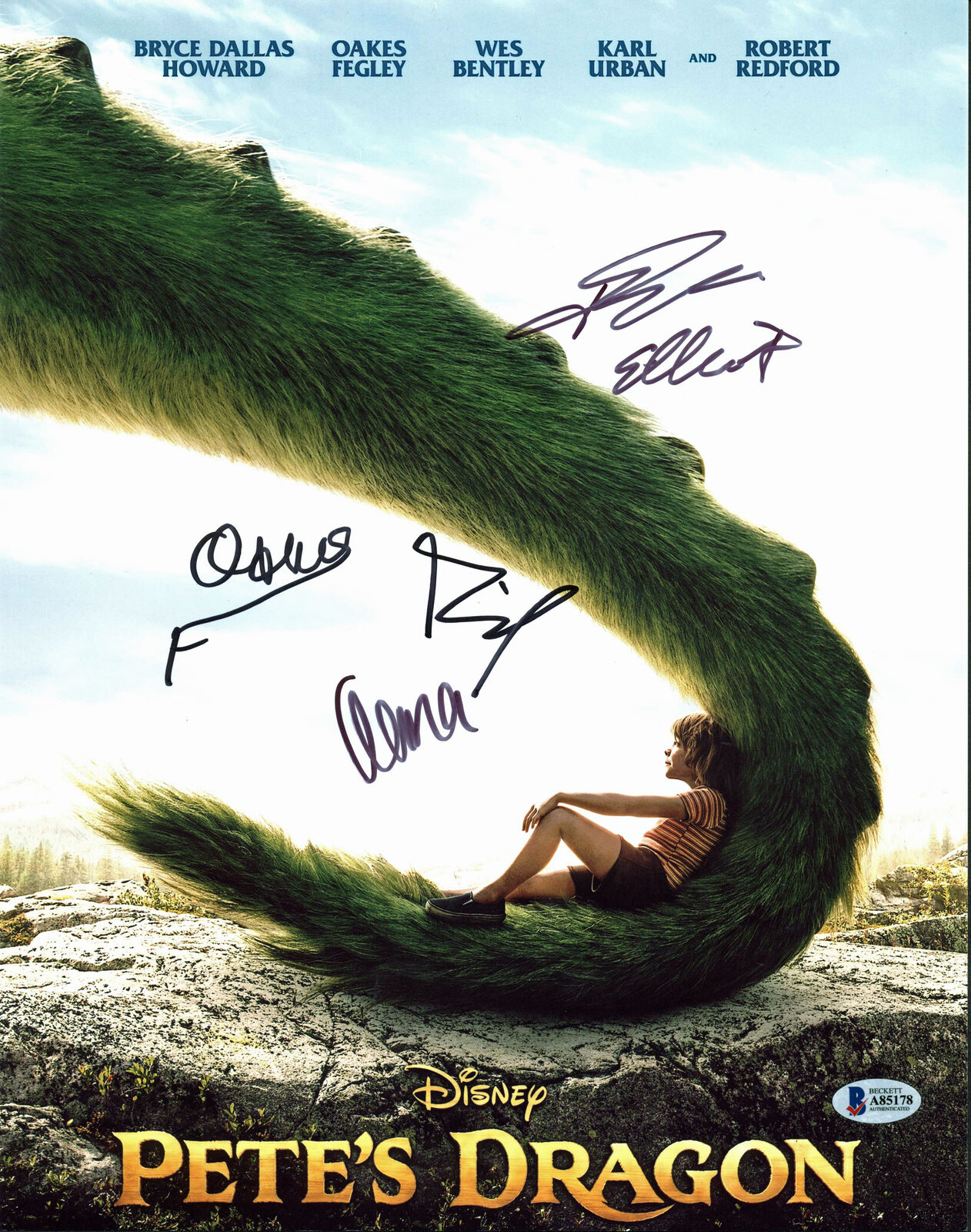 Pete's Dragon (Fegley, Kassir, +2) Authentic Signed 11x14 Photo Poster painting BAS #A85178