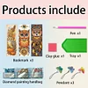 3Pcs Special Shape Owl Diamond Painting Art Bookmark with Pendant for Book Lover