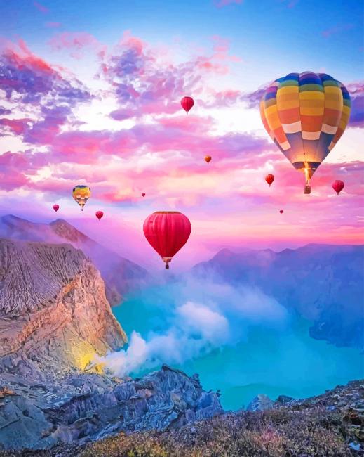 

Hot Air Balloons Over Sunset – Paint By Numbers - 40*50CM, 501 Original