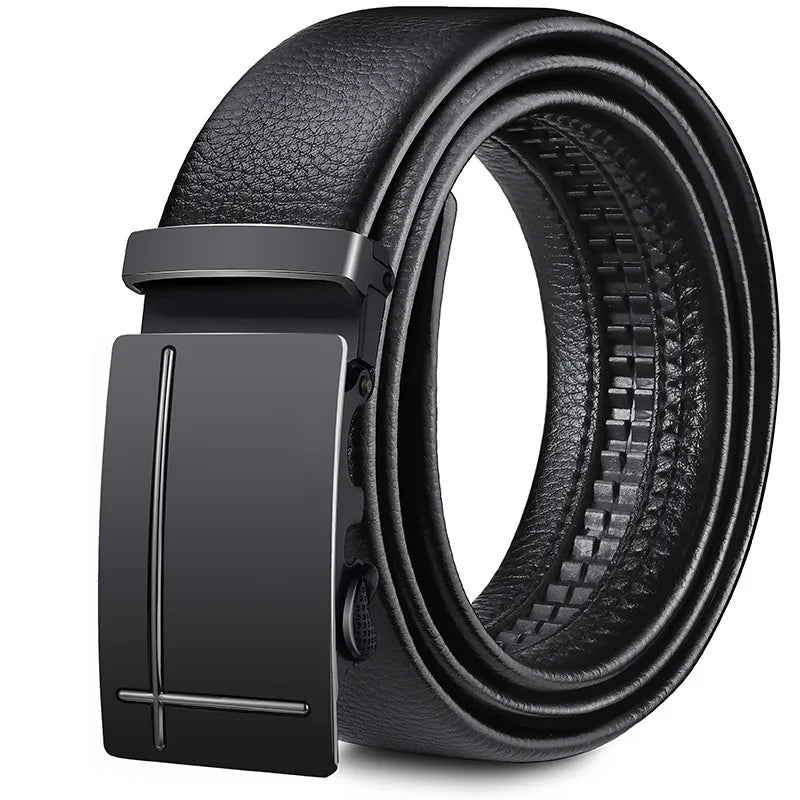 Direct Belt Men’s Youth Business Soft Leather 3.5 Automatic Buckle Black Belt Running Jianghu Goods Source