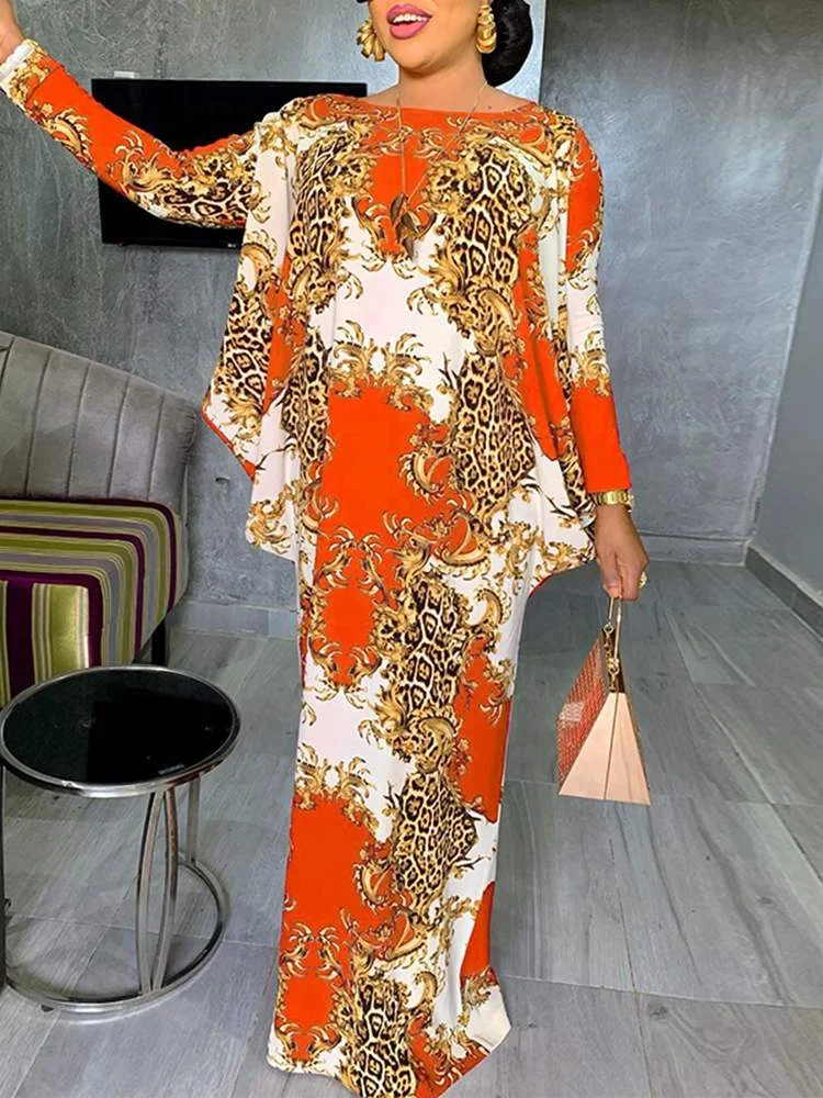 Summer Holiday Dress Women Bohemian Dress 2022 VONDA Long Sleeve Vintage Printed Sundress Fashion Party Vestidos Femme Robe