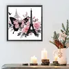 Tour Eiffel papillon - peinture diamant de forme sp&eacute;ciale - 30*30cm