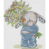 Bunny Flowers-14CT Stamped Cross Stitch Kit(28x32cm)