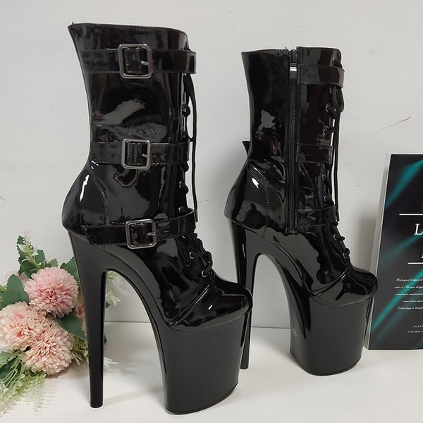 Women's Patent High Heel Ankle Boot