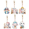 6Pcs Diamond Painting Double Side Dragon Keychain for Home Decor
