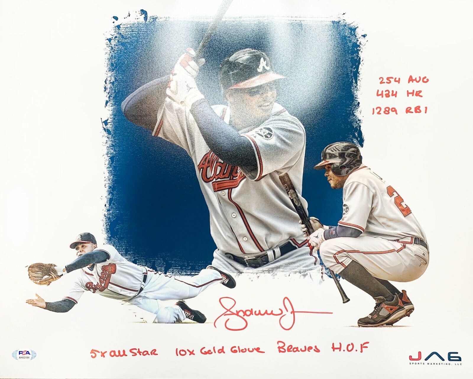 Andruw Jones autographed signed inscribed 16x20 Photo Poster painting MLB Atlanta Braves PSA COA