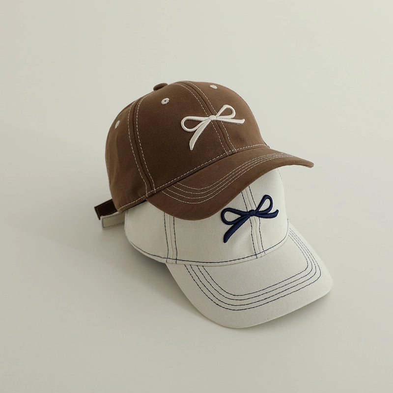 Children’s Hat Spring And Autumn Korean Embroidered Bow Baseball Cap Sunshade Sun Protection Cap Sports Trendy Cap For Boys And Girls