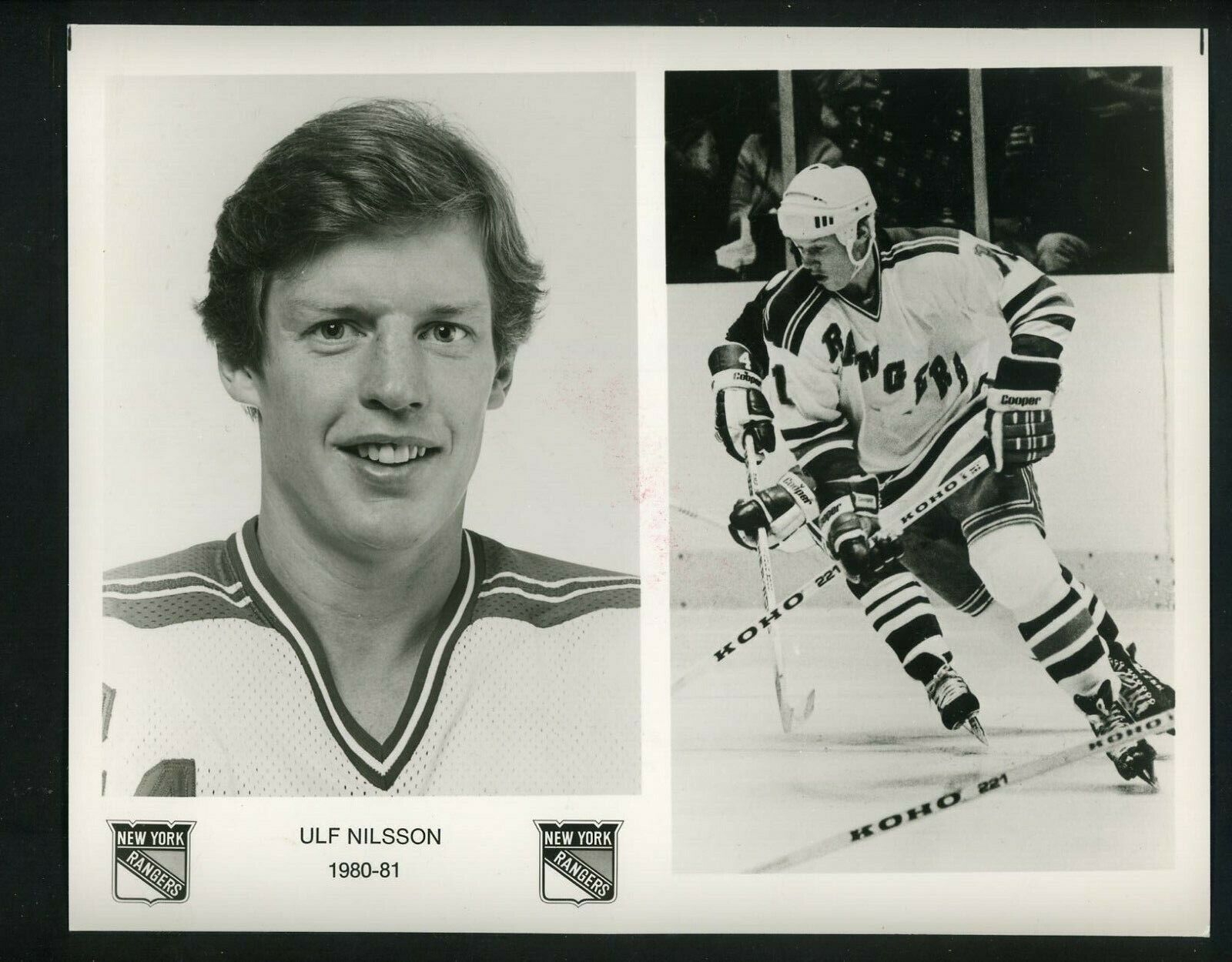 Ulf Nilsson New York Rangers team issued 1980 Press Photo Poster painting