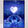 5D DIY Full Drill Diamond Painting Dolphin Love Cross Stitch Embroidery Kit