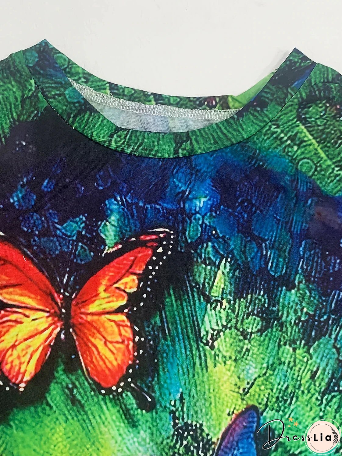 Women's T shirt Tee Graphic Butterfly Blue Print Short Sleeve Daily Weekend Basic Round Neck Regular Fit