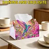 DIY Diamond Art Tissue Box Holder Bird PULeather Diamond Art Desktop Organizer Resin Rhinestone Storage Organizers Gem Art Home Office Decor Craft Gift for Women