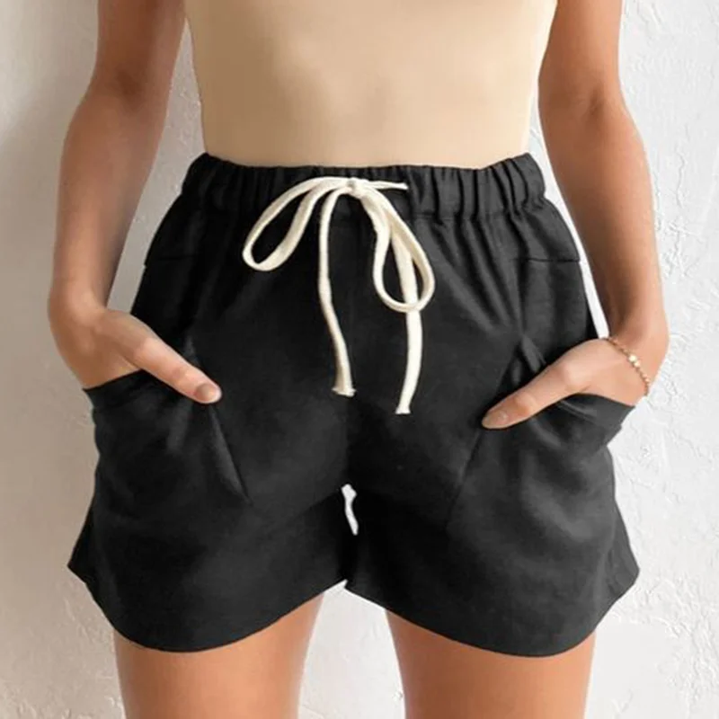 Drawstring Pocket Comfy Casual Short Pants