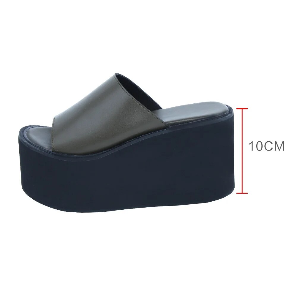 TAAFO Woman Sandals Genuine Leather Shoes Lady High Heels Pumps Platform Girl Dress Party Sandals 10cm Plus 47