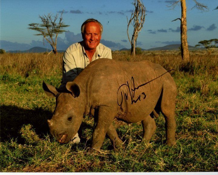 JACK HANNA Signed Autographed w/ BABY RHINO Photo Poster painting