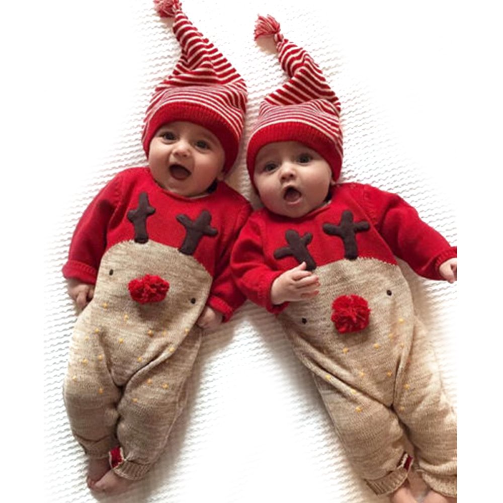 Christmas Onesie for Baby Infant Toddler Cute Deer Gift Jumpsuits Animal Costumes-Pajamasbuy