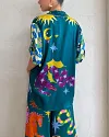 Fashion Art Graffiti Print Casual Two-piece Set