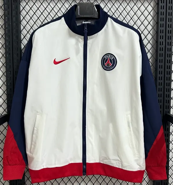 2025/2026 Psg Paris Saint-Germain White and Blue Windbreaker Football Shirt 1:1 Thai Quality