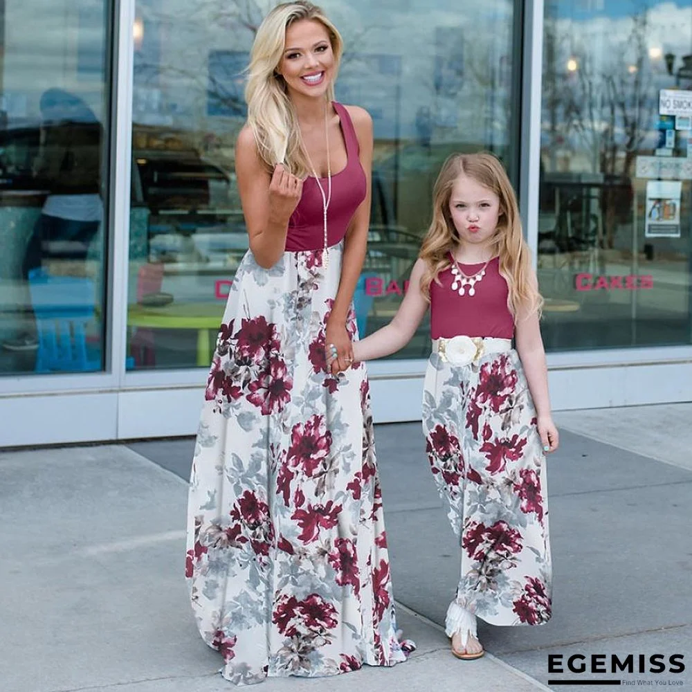 Mommy and Me Floral Multi-color casual A Matching Dresses | EGEMISS