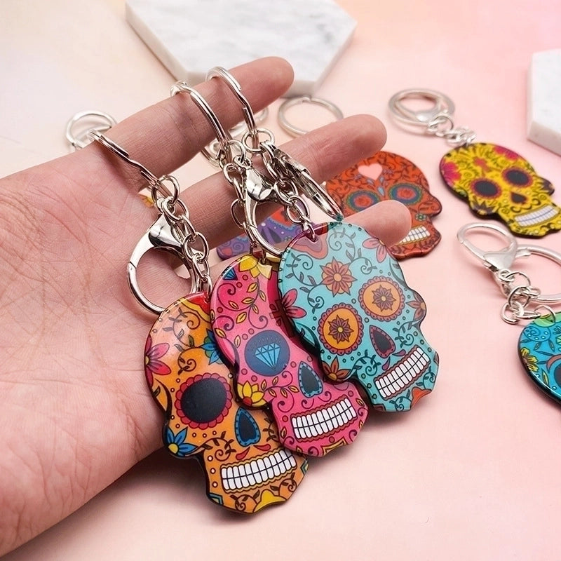 Fashion Skull Arylic Stoving Varnish Halloween Unisex Bag Pendant Keychain