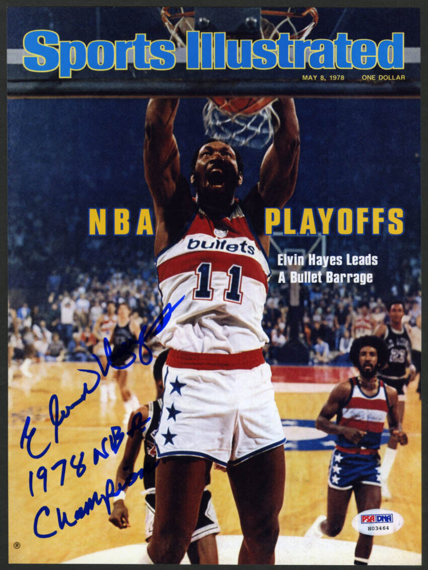 Elvin Hayes SIGNED 8x10 Photo Poster painting SI 78 Champ Washington Bullets PSA/DNA AUTOGRAPHED