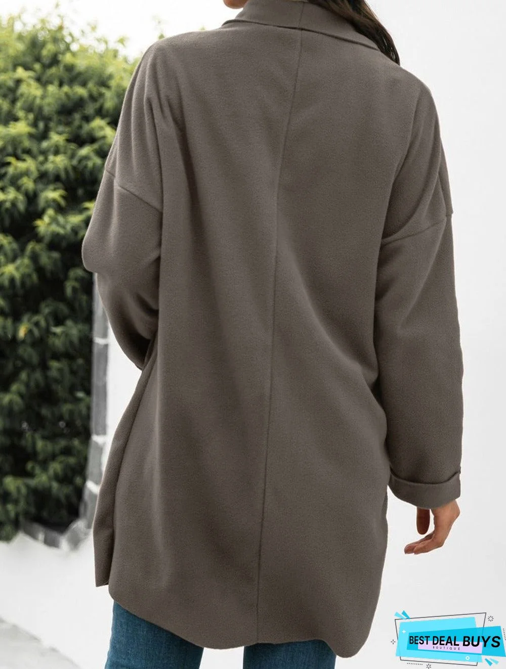 Casual Solid Color Lapel Long Sleeve Coat