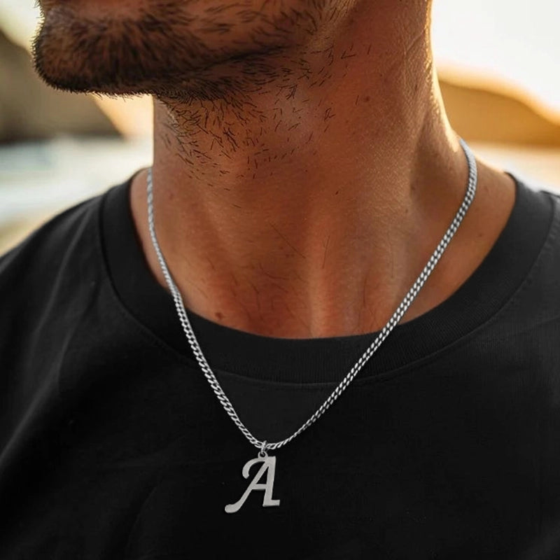 Retro Minimalist Classic Style Letter 201 Stainless Steel 304 Stainless Steel Men's Pendant Necklace