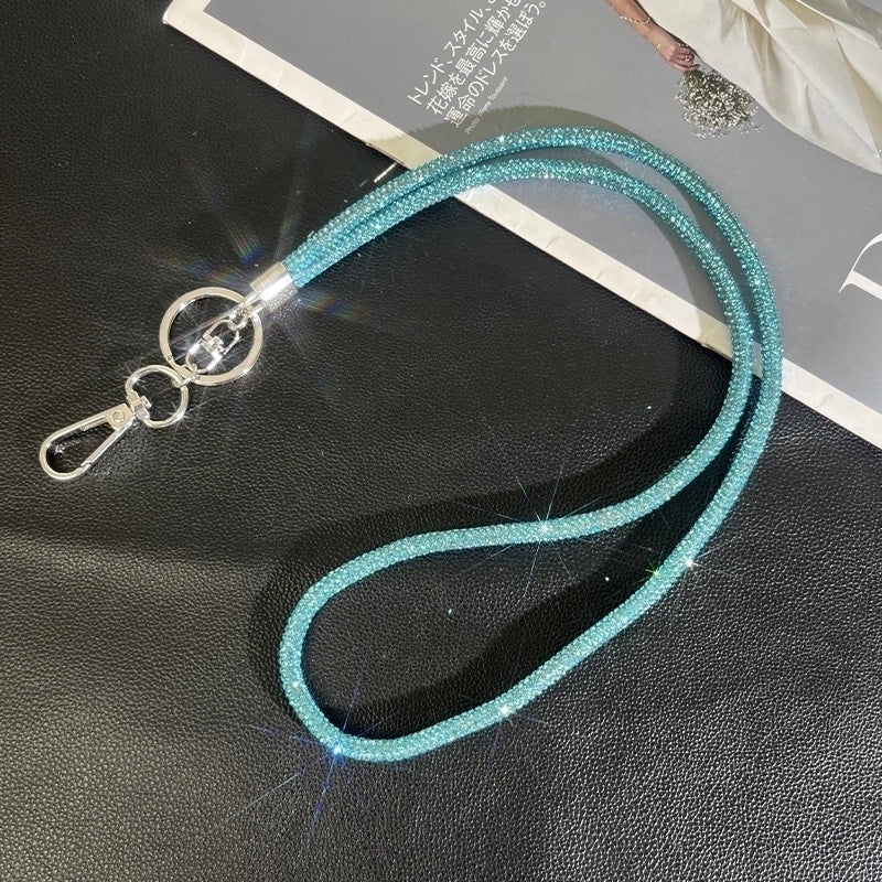 Minimalist Solid Color Rhinestone Inlay Rhinestones Bag Pendant Mobile Phone Chain