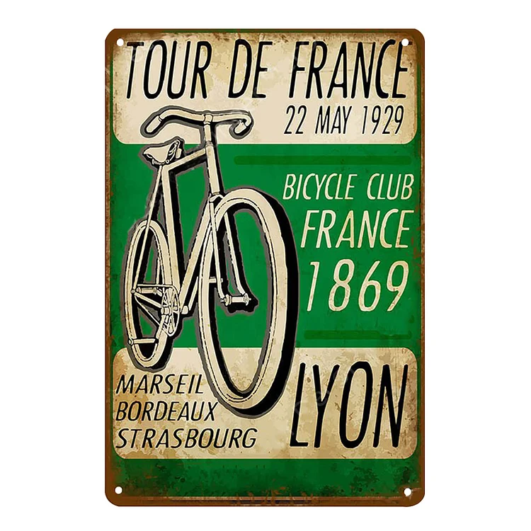 Tour De France Bicycle - Vintage Tin Signs/Wooden Signs - 7.9x11.8in & 11.8x15.7in