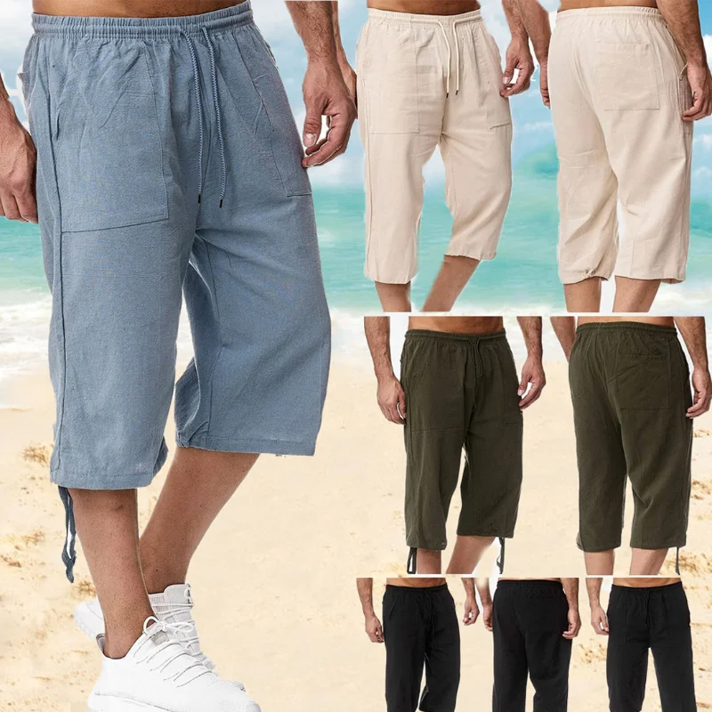 Men's Casual Cotton and Linen Sweatpants