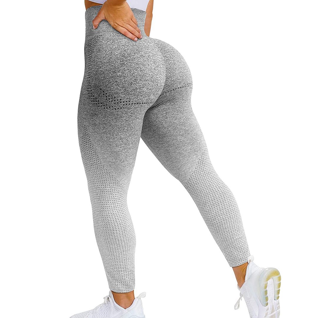 Women's High Waist Polka Dot Jacquard Weave Seamless Yoga Leggings