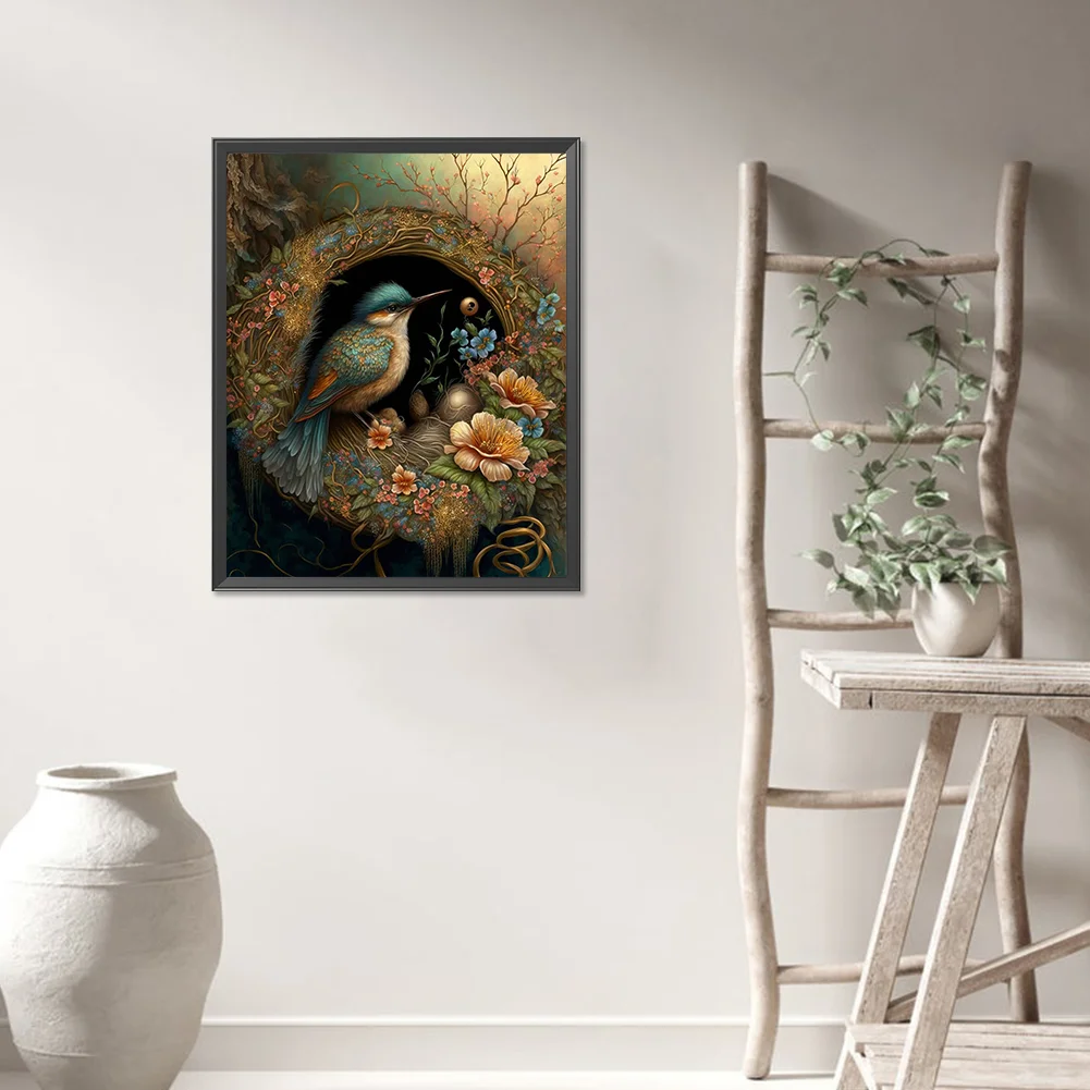 Partial AB Diamond Painting - Full Round Drill - Bird Nest(Canvas|45*55cm)