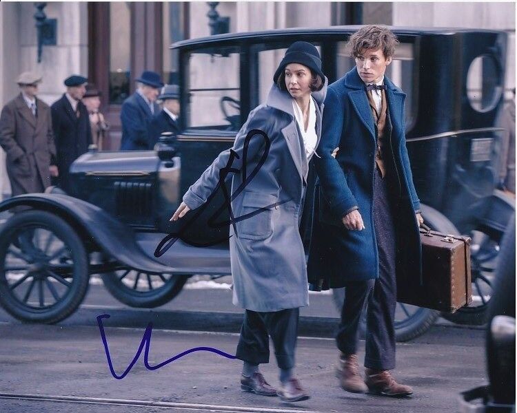 EDDIE REDMAYNE and KATHERINE WATERSTON signed 8x10 FANTASTIC BEASTS Photo Poster painting