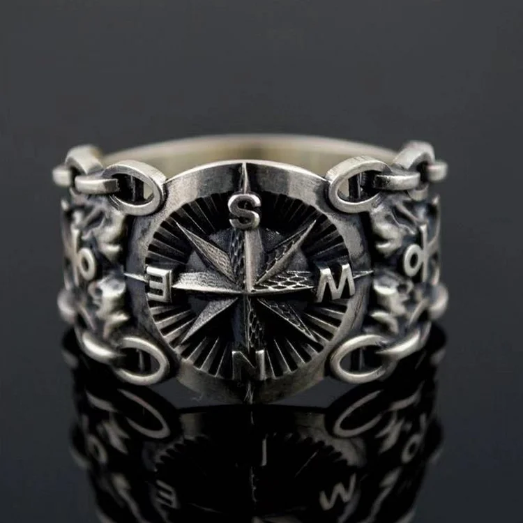 Vintage Octagram Open Adjustable Ring