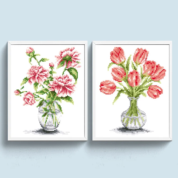 Flower - 9CT Bead Embroidery Cross Stitch(25*31cm)-1272892