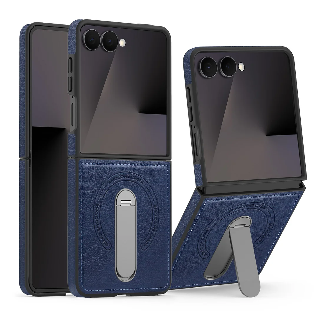 360 Rotae Kickstand Leather Case for Samsung Galaxy Z Fold 7 6 5 4 3 5G Magnetic Heavy Duty Cover, Military Shockproof Cases 