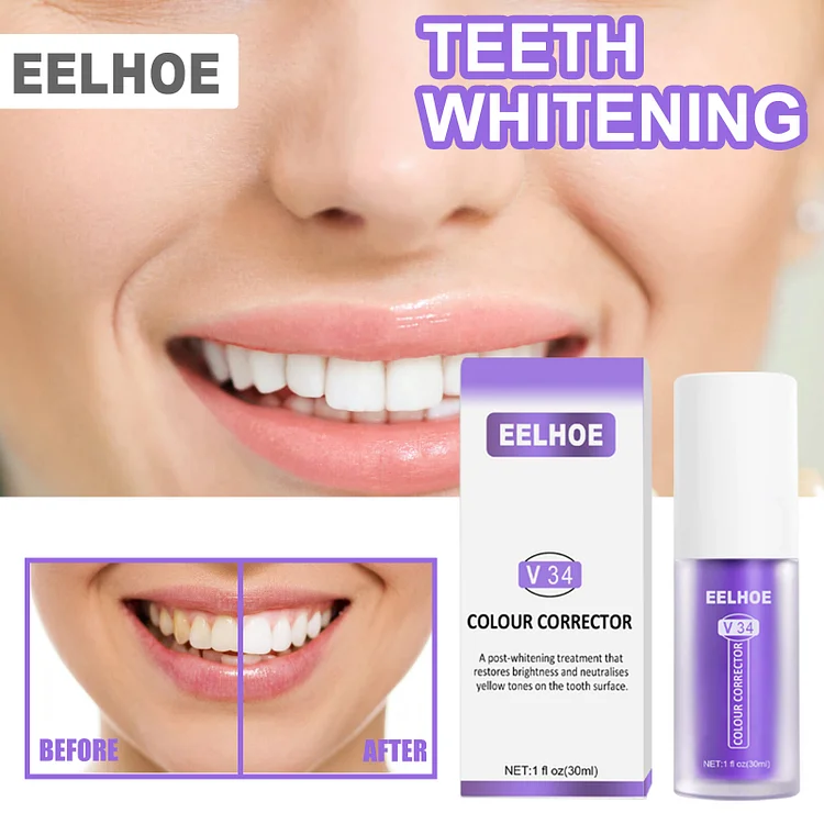 V34 Colour Corrector Serum - Purple Toothpaste for Teeth Whitening