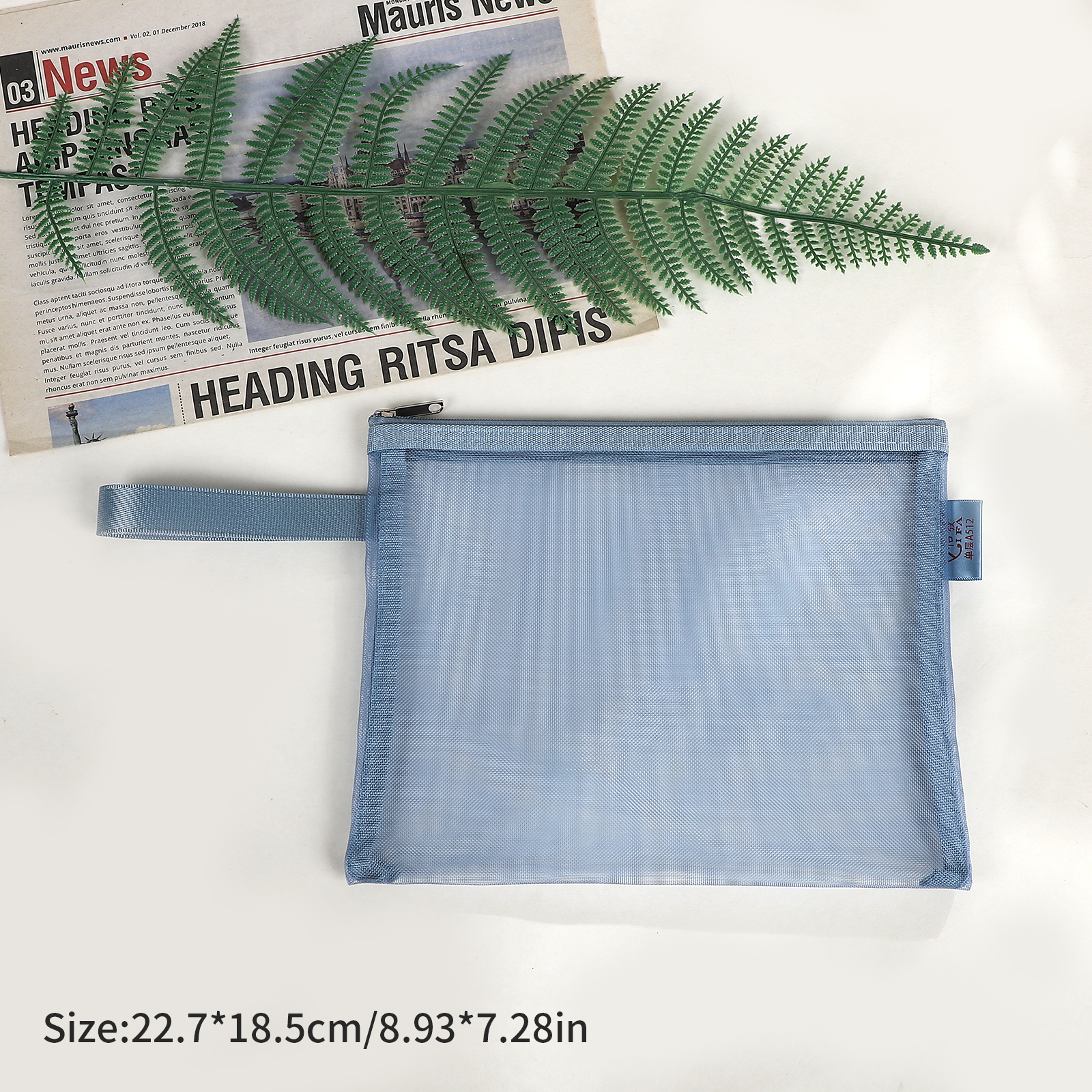 Pencil Case - Morandi Color Translucent Test Paper Storage Bag Mesh Pen Bag 