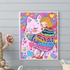 Mädchen Katze 5d DIY volle runde partielle ab Bohrer Dimond Gemälde Wohnkultur 45x55cm