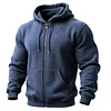 Men's Vintage Pocket Full-Zip Long Sleeve Hoodie Jacket by Inlyline