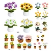 4Pcs Potted Plants Crochet Kit DIY Crochet Starter Kit Crochet Set for Beginners