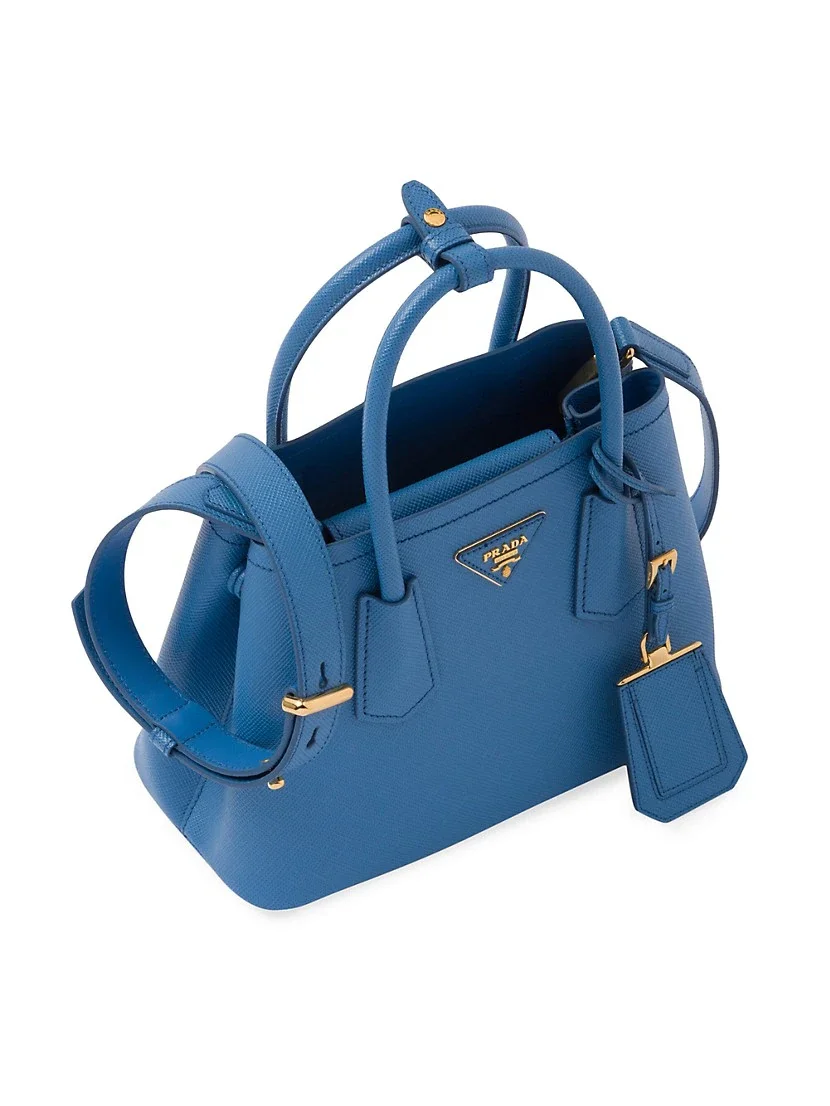 Prada Double Saffiano Leather Mini Bag blue