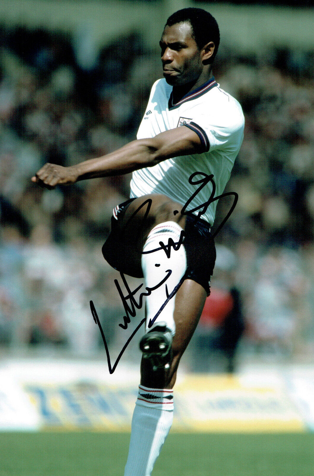 Luther BLISSETT SIGNED Autograph 12x8 Photo Poster painting Football England Striker AFTAL COA