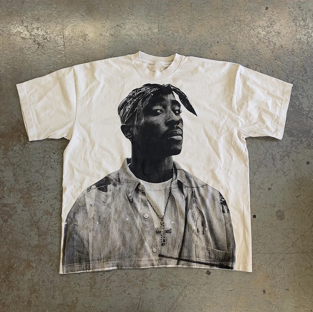 Tupac Print Short Sleeve T-Shirt